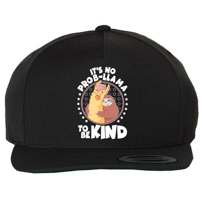 Funny Cute It's No ProbLlama To Be Kind Wool Snapback Cap