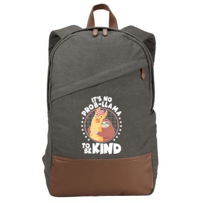 Funny Cute It's No ProbLlama To Be Kind Cotton Canvas Backpack