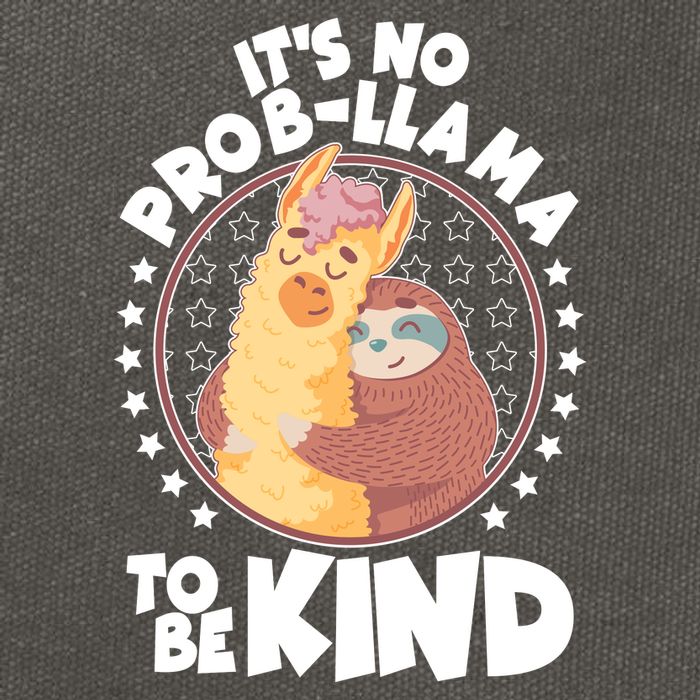 Funny Cute It's No ProbLlama To Be Kind Cotton Canvas Backpack