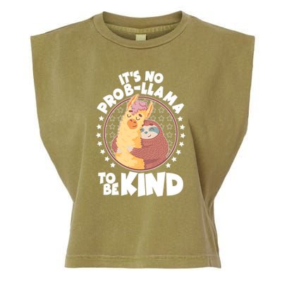Funny Cute It's No ProbLlama To Be Kind Garment-Dyed Women's Muscle Tee