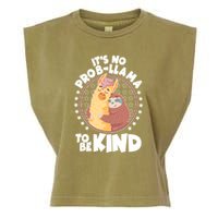 Funny Cute It's No ProbLlama To Be Kind Garment-Dyed Women's Muscle Tee