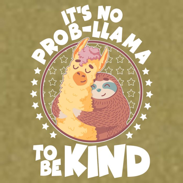 Funny Cute It's No ProbLlama To Be Kind Garment-Dyed Women's Muscle Tee