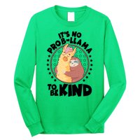 Funny Cute It's No ProbLlama To Be Kind Long Sleeve Shirt