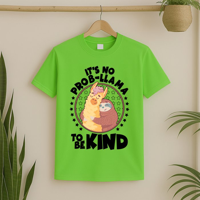 Funny Cute It's No ProbLlama To Be Kind T-Shirt