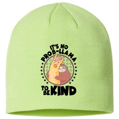 Funny Cute It's No ProbLlama To Be Kind Sustainable Beanie