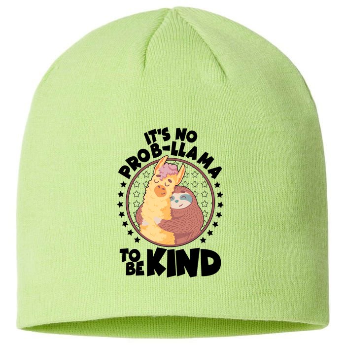 Funny Cute It's No ProbLlama To Be Kind Sustainable Beanie