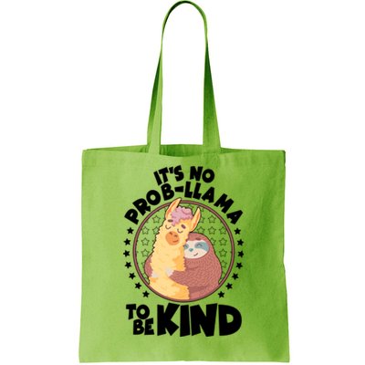 Funny Cute It's No ProbLlama To Be Kind Tote Bag