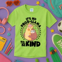Funny Cute It's No ProbLlama To Be Kind Kids T-Shirt