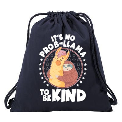 Funny Cute It's No ProbLlama To Be Kind Drawstring Bag