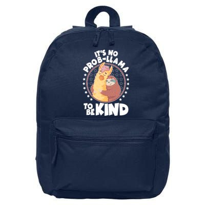 Funny Cute It's No ProbLlama To Be Kind 16 in Basic Backpack