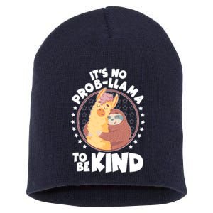 Funny Cute It's No ProbLlama To Be Kind Short Acrylic Beanie