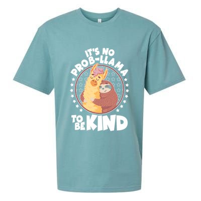 Funny Cute It's No ProbLlama To Be Kind Sueded Cloud Jersey T-Shirt