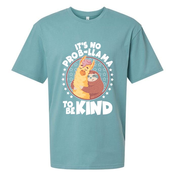 Funny Cute It's No ProbLlama To Be Kind Sueded Cloud Jersey T-Shirt