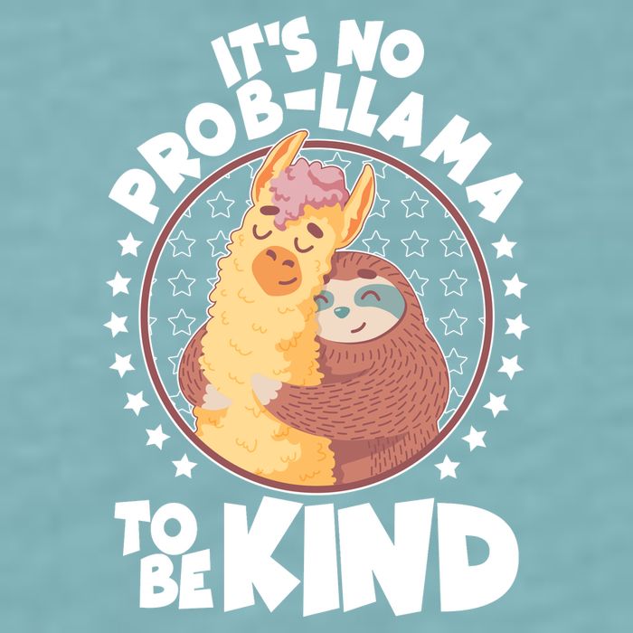 Funny Cute It's No ProbLlama To Be Kind Sueded Cloud Jersey T-Shirt