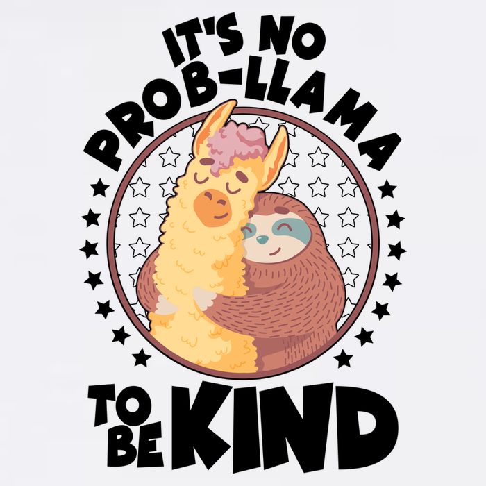 Funny Cute It's No ProbLlama To Be Kind Garment-Dyed Sweatshirt
