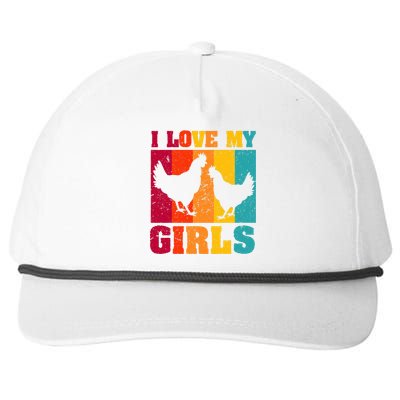 Funny Chicken I Love My Girls Poultry Chicken Farmer Gift Snapback Five-Panel Rope Hat