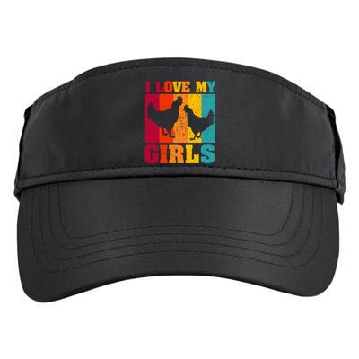 Funny Chicken I Love My Girls Poultry Chicken Farmer Gift Adult Drive Performance Visor