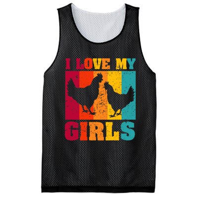 Funny Chicken I Love My Girls Poultry Chicken Farmer Gift Mesh Reversible Basketball Jersey Tank