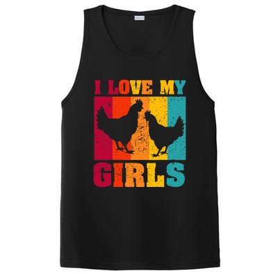 Funny Chicken I Love My Girls Poultry Chicken Farmer Gift PosiCharge Competitor Tank