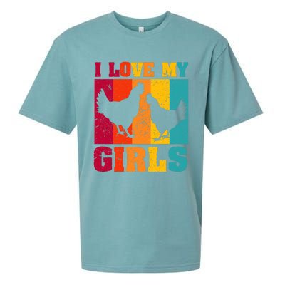 Funny Chicken I Love My Girls Poultry Chicken Farmer Gift Sueded Cloud Jersey T-Shirt