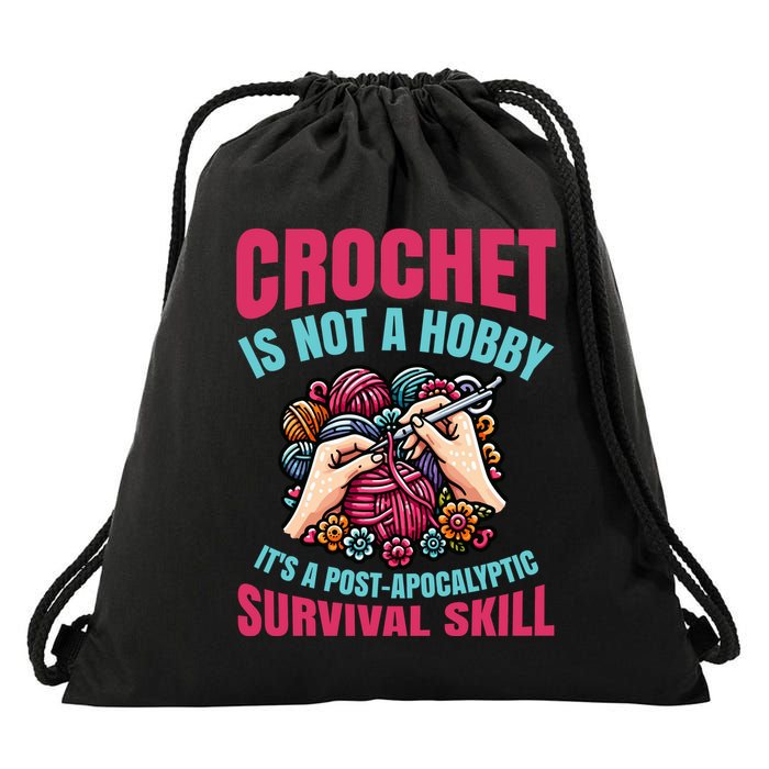 Funny Crochet Is Not A Hobby Drawstring Bag