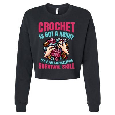 Funny Crochet Is Not A Hobby Cropped Pullover Crew