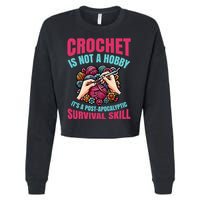Funny Crochet Is Not A Hobby Cropped Pullover Crew