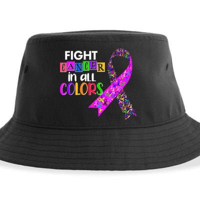 Fight Cancer In All Colors Awareness Ribbons Sustainable Bucket Hat