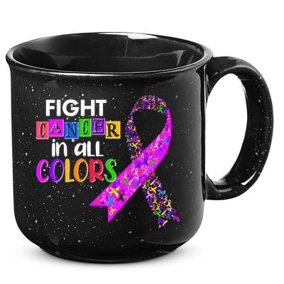 Fight Cancer In All Colors Awareness Ribbons 15oz Campfire Ceramic Mug