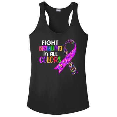 Fight Cancer In All Colors Awareness Ribbons Ladies PosiCharge Competitor Racerback Tank