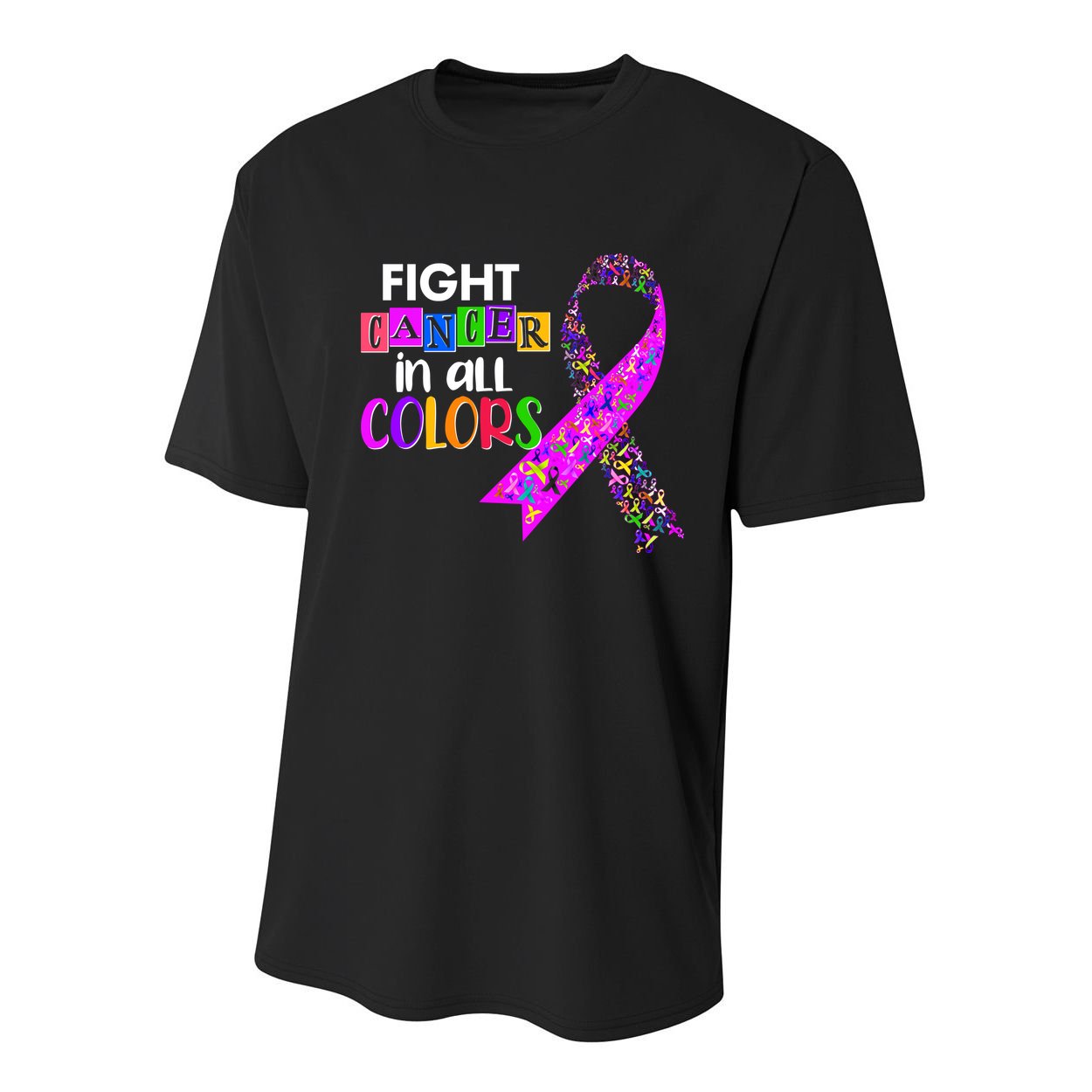 Fight Cancer In All Colors Awareness Ribbons Youth Performance Sprint T-Shirt