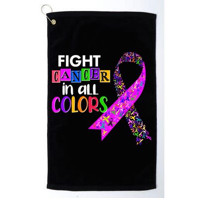 Fight Cancer In All Colors Awareness Ribbons Golf Towel