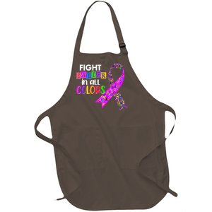 Fight Cancer In All Colors Awareness Ribbons Full-Length Apron With Pockets