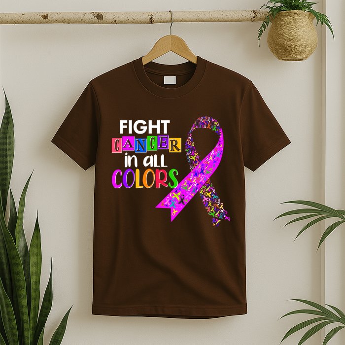 Fight Cancer In All Colors Awareness Ribbons T-Shirt