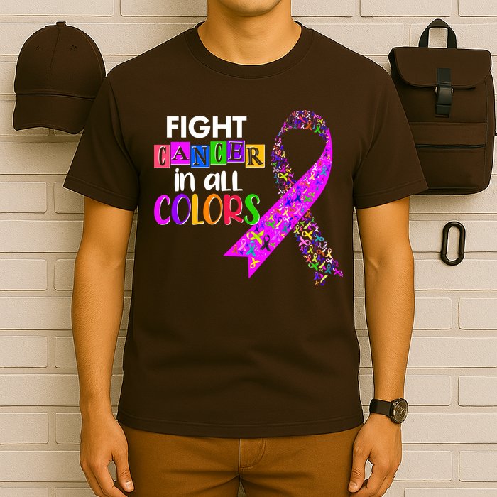 Fight Cancer In All Colors Awareness Ribbons T-Shirt