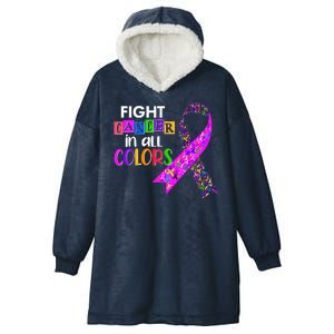 Fight Cancer In All Colors Awareness Ribbons Hooded Wearable Blanket