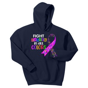 Fight Cancer In All Colors Awareness Ribbons Kids Hoodie