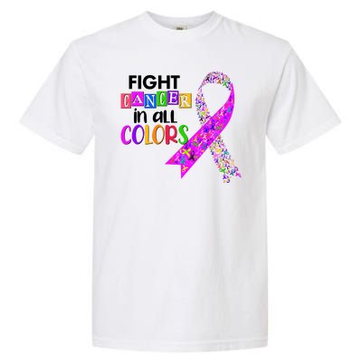 Fight Cancer In All Colors Awareness Ribbons Garment-Dyed Heavyweight T-Shirt