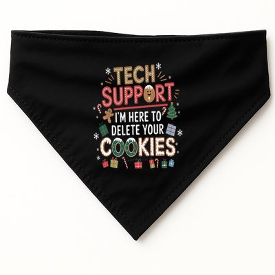 Funny Christmas I’M Here To Delete Your Cookies Techsupport USA-Made Doggie Bandana