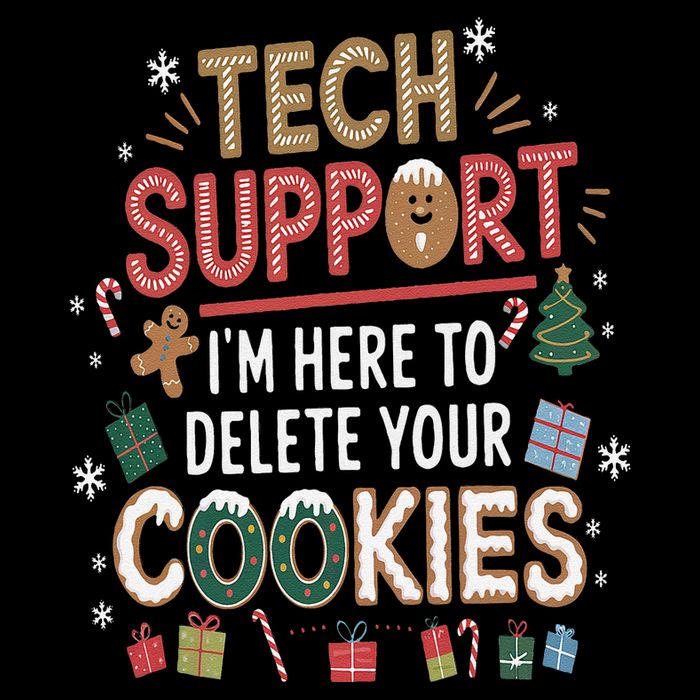 Funny Christmas I’M Here To Delete Your Cookies Techsupport Drawstring Bag