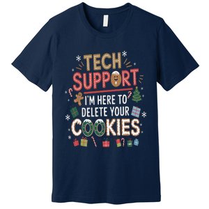 Funny Christmas I’M Here To Delete Your Cookies Techsupport Premium T-Shirt