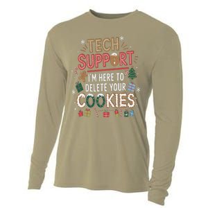 Funny Christmas I’M Here To Delete Your Cookies Techsupport Cooling Performance Long Sleeve Crew