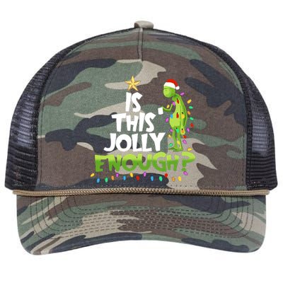 Funny Christmas Is This Jolly Enough Retro Rope Trucker Hat Cap