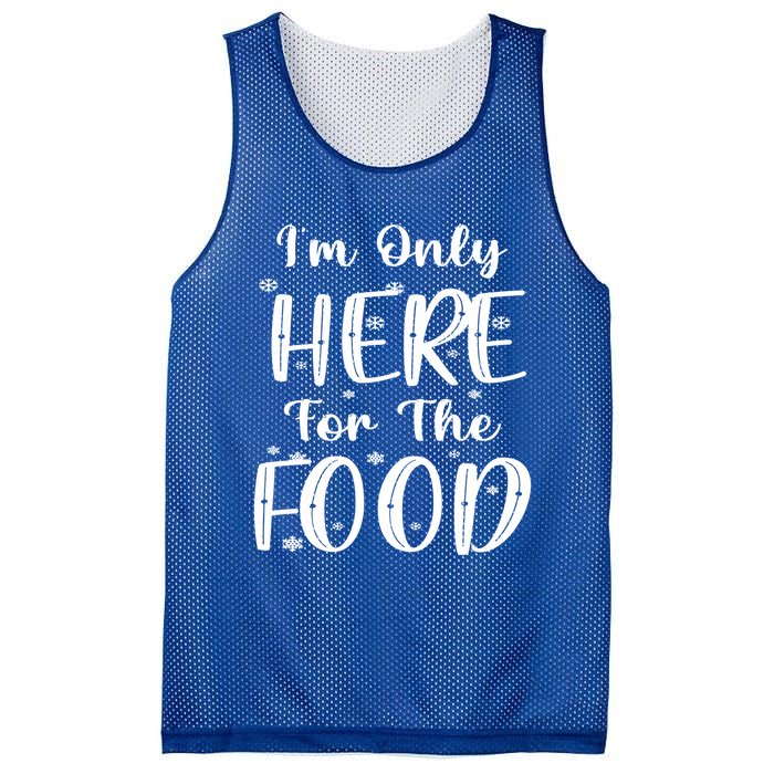 Funny Christmas Im Only Here For The Food Pajamas Xmas Great Gift Mesh Reversible Basketball Jersey Tank