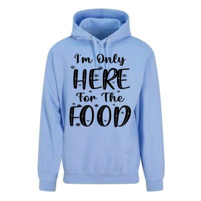 Funny Christmas Im Only Here For The Food Pajamas Xmas Great Gift Unisex Surf Hoodie