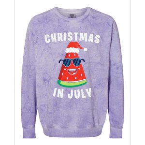 Funny Christmas in July Watermelon Colorblast Crewneck Sweatshirt