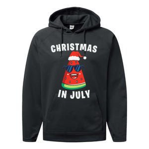 Funny Christmas in July Watermelon Performance Fleece Hoodie