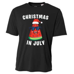 Funny Christmas in July Watermelon Cooling Performance Crew T-Shirt