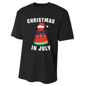 Funny Christmas in July Watermelon Performance Sprint T-Shirt