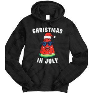 Funny Christmas in July Watermelon Tie Dye Hoodie